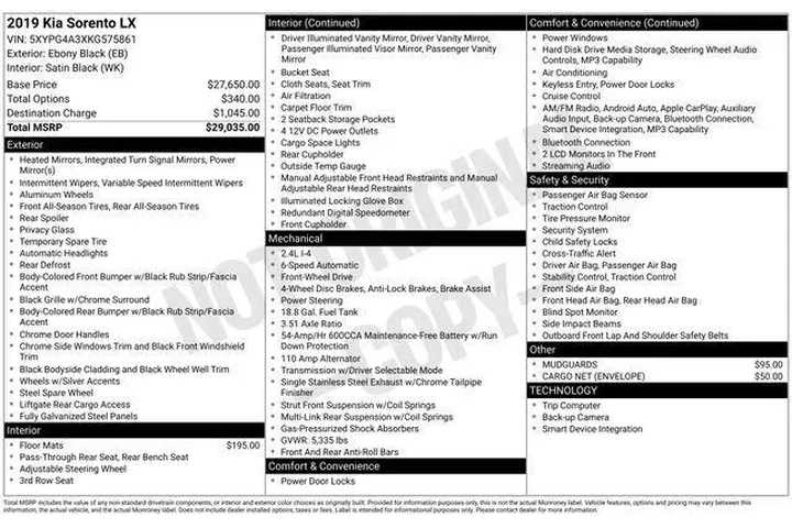 $11999 : Kia Sorento 2019 L 4dr SUV image 9