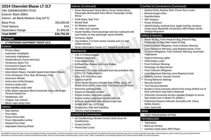 $22771 : Chevrolet Blazer 2024 LT 4dr image 4