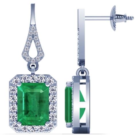 $6028 : Buy 4.39 cttw Emerald Earrings image 1