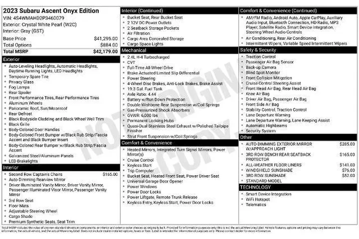 $36000 : Subaru Ascent 2023 AWD Onyx image 3