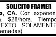 SOLICITO FRAMER en San Bernardino