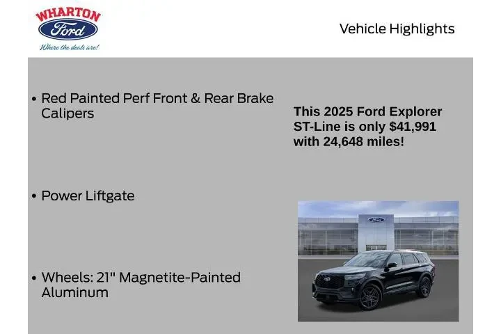 $37676 : Ford Explorer 2025 AWD ST-Li image 10