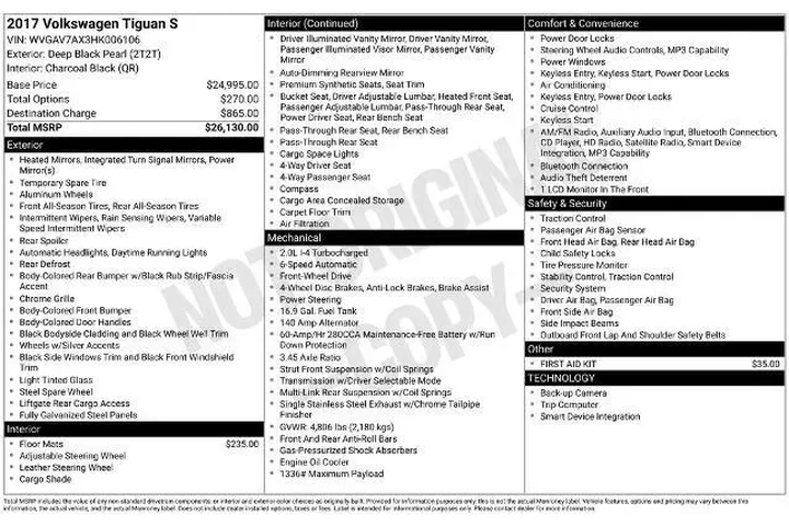 $11265 : Volkswagen Tiguan 2017 2.0T image 3