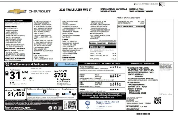 $15985 : 2023 TrailBlazer LT image 4