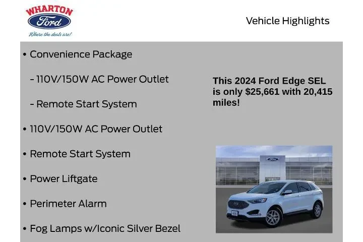 $25661 : Ford Edge 2024 AWD SEL 4dr S image 10