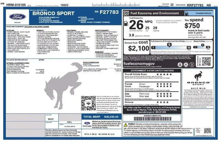 $32984 : Ford Bronco Sport 2024 AWD O image 2
