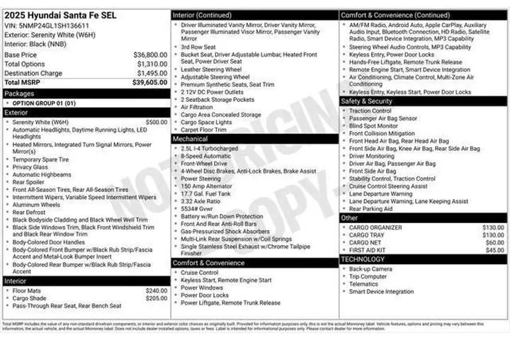 $31550 : Hyundai SANTA FE 2025 SEL 4d image 9