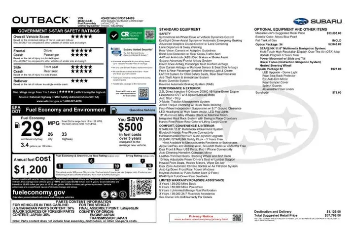 $18995 : 2022 Outback Limited image 5
