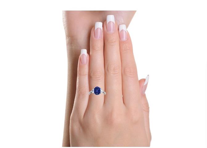 $6561 : Blue Sapphire Engagement Ring image 1