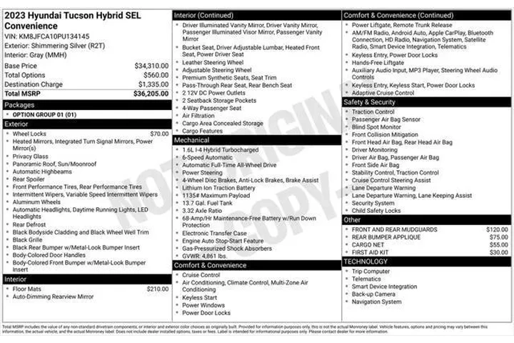 $23495 : Hyundai TUCSON Hybrid 2023 A image 3