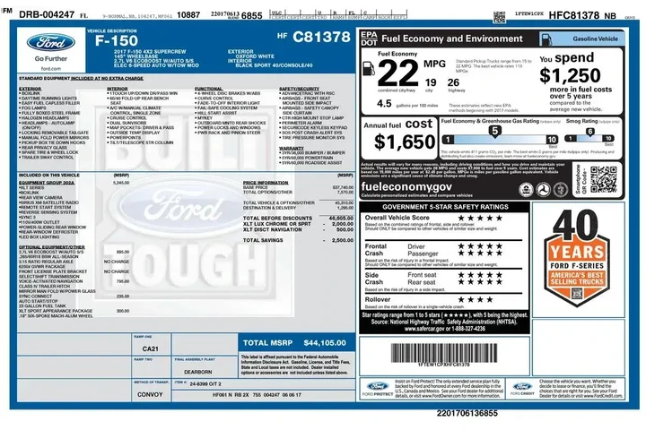 $23645 : Ford F-150 2017 4x2 Lariat 4 image 2