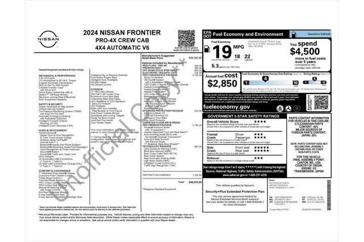 $38987 : Nissan Frontier 2024 4x4 PRO image 4