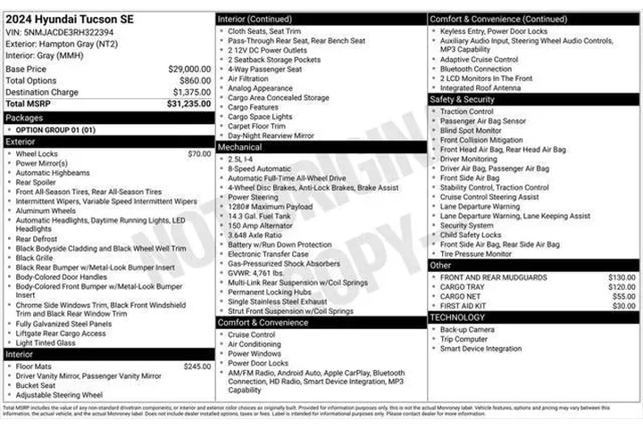 $21915 : Hyundai TUCSON 2024 AWD SE 4 image 5