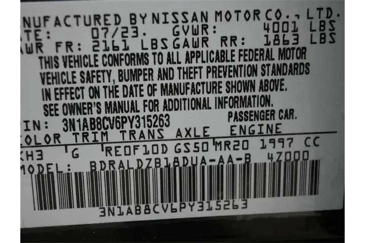 $16414 : Nissan Sentra 2023 SV 4dr Se image 4