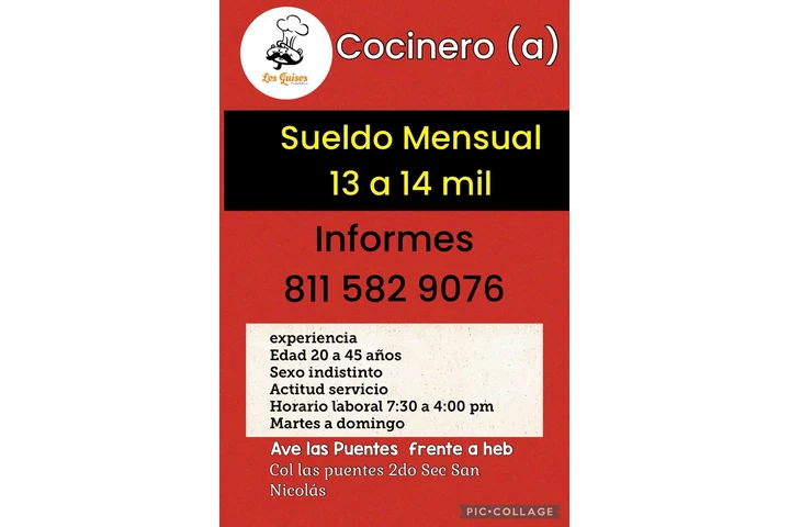 Vacante para Cocinero(a) image 1