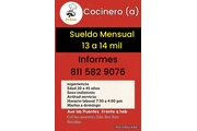 Vacante para Cocinero(a) en Monterrey