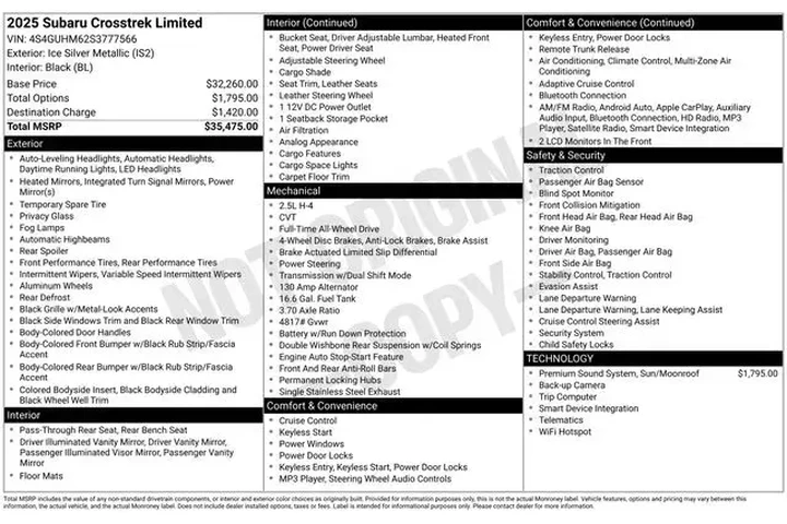 $31499 : Subaru Crosstrek 2025 AWD Li image 4