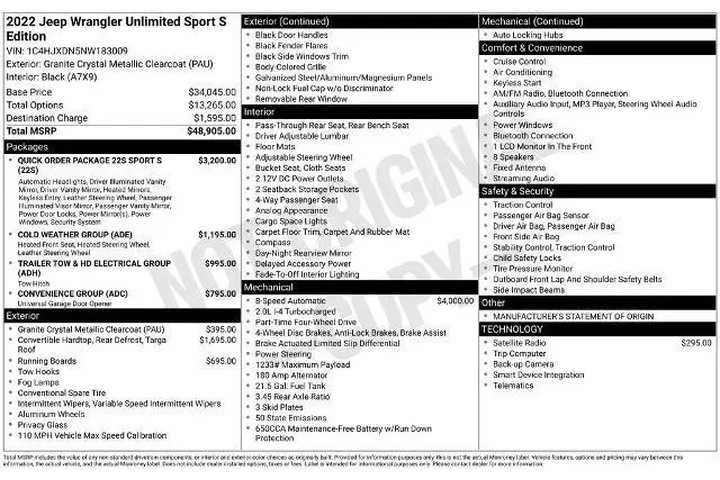 $27788 : Jeep Wrangler Unlimited 2022 image 2