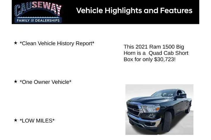 $30723 : Ram 1500 2021 4x4 Big Horn 4 image 2