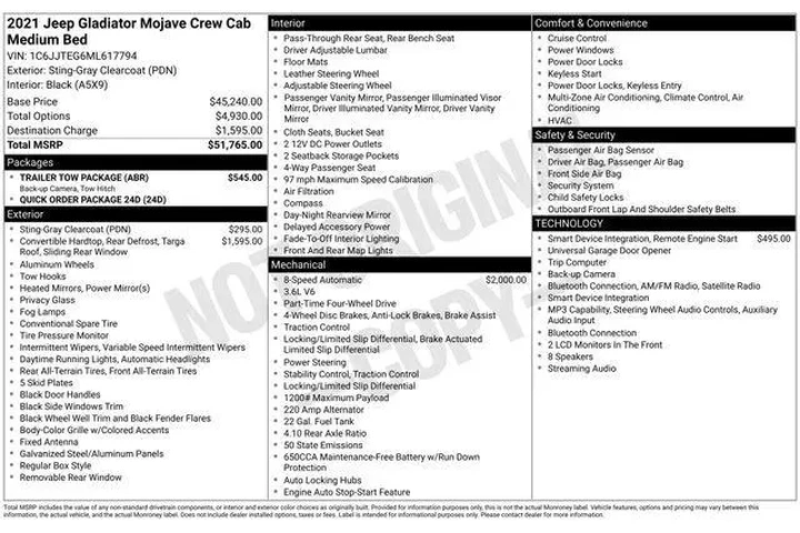 $33995 : Jeep Gladiator 2021 4x4 Moja image 9