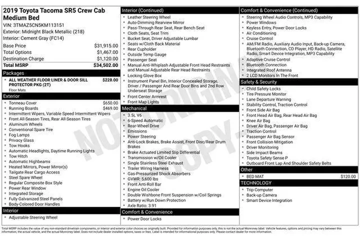 $26495 : Toyota Tacoma 2019 4x2 TRD O image 6