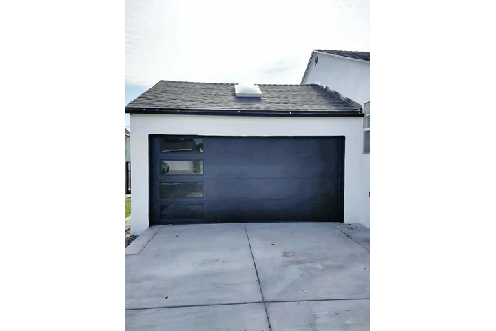 Vertical glass garage doors image 3