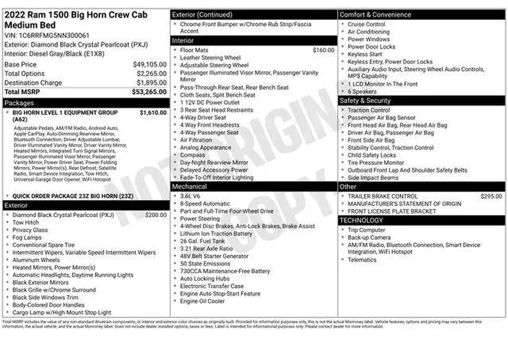 $35995 : Ram 1500 2022 4x4 Big Horn 4 image 6
