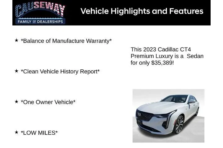 $35389 : Cadillac CT4 2023 AWD Premiu image 2