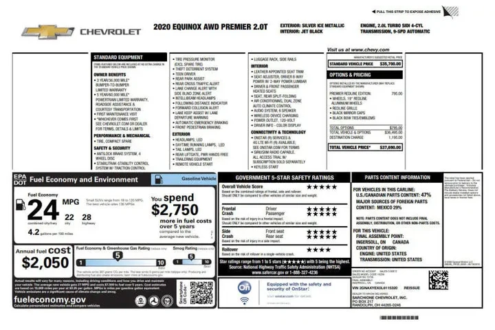 $17492 : 2020 Equinox Premier image 5
