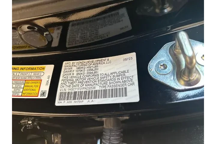 $23458 : Honda Accord 2023 EX 4dr Sed image 10