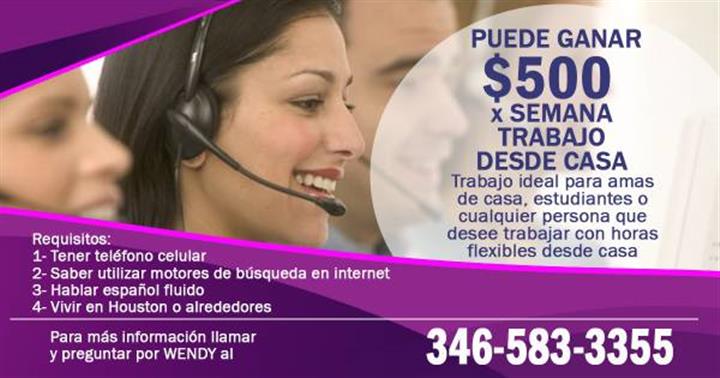 $500X WEEK TRABAJO DESDE CASA image 1