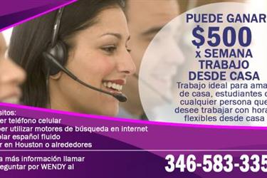 $500X WEEK TRABAJO DESDE CASA en Houston