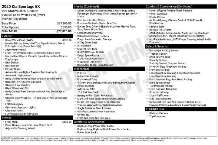 $21338 : Kia Sportage 2020 EX 4dr SUV image 3