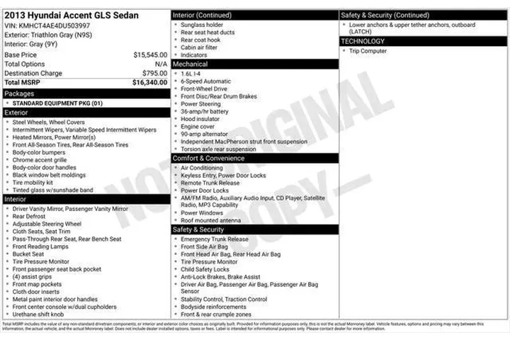 $7088 : Hyundai ACCENT 2013 GLS 4dr image 5