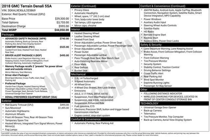 $13944 : GMC Terrain 2018 4x4 Denali image 7