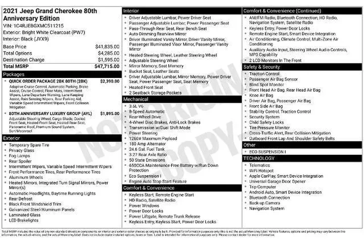 $26900 : Jeep Grand Cherokee 2021 4x2 image 4