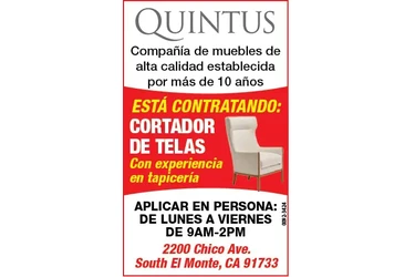 COMPAÑÍA DE MUEBLES, Solicita en Los Angeles