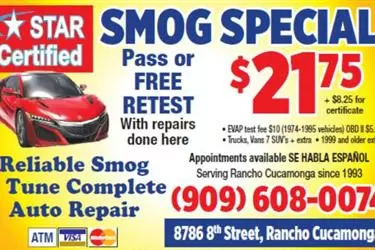 🌟SMOG SPECIAL $21.75🌟 en San Bernardino