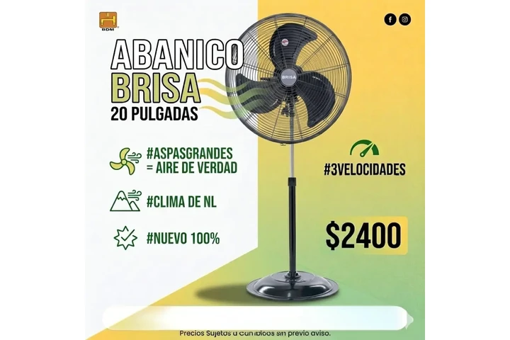 $2400 : Ventilador de Pedestal 20" image 2