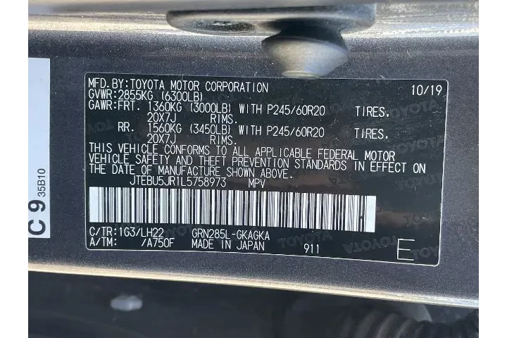 $30883 : Toyota 4Runner 2020 AWD Limi image 5