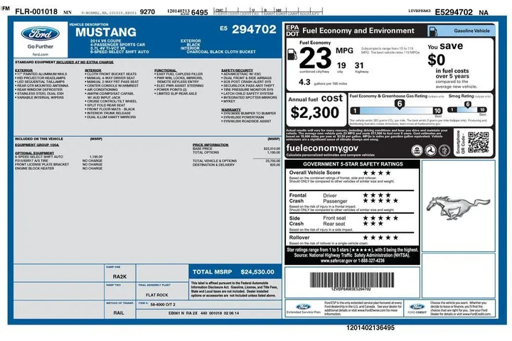 $10000 : Ford Mustang 2014 V6 2dr Fas image 7