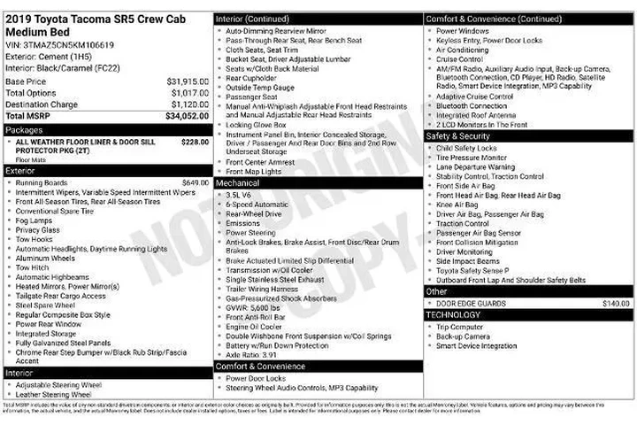 $28600 : Toyota Tacoma 2019 4x2 TRD O image 2