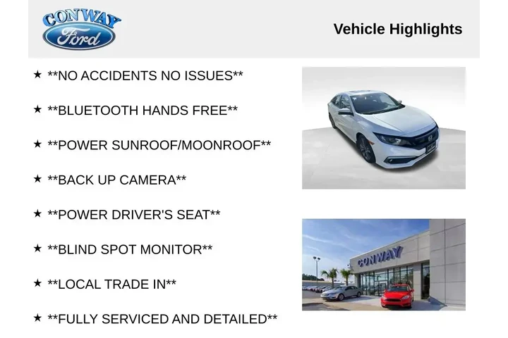 $21795 : Honda Civic 2019 EX 4dr Seda image 4