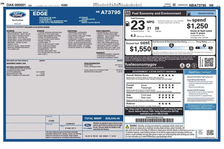 $20899 : Ford Edge 2022 AWD SE 4dr Cr image 6