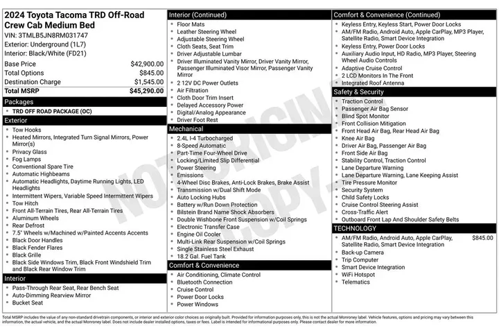 $39385 : Toyota Tacoma 2024 4x4 SR5 4 image 2