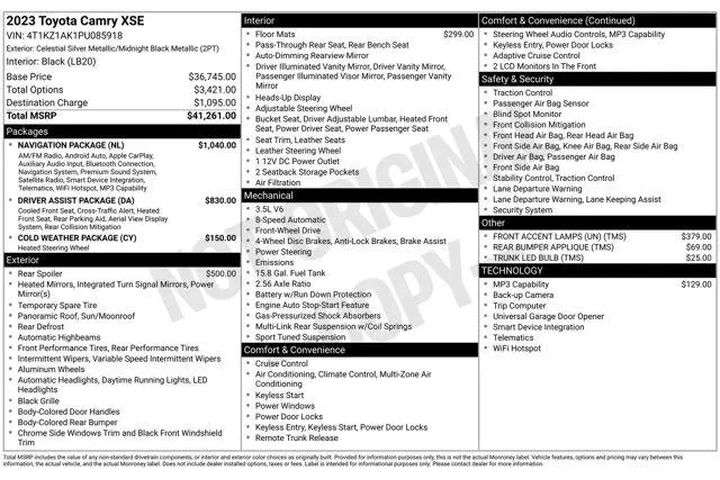 $31995 : Toyota Camry 2023 XSE V6 4dr image 10