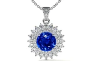Halo Sapphire Pendant en Jersey City