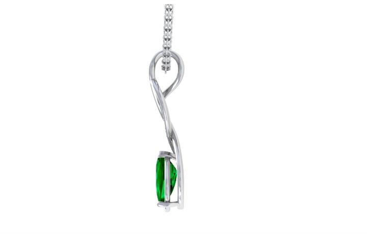 $4567 : Buy Pear Emerald Pendant image 3