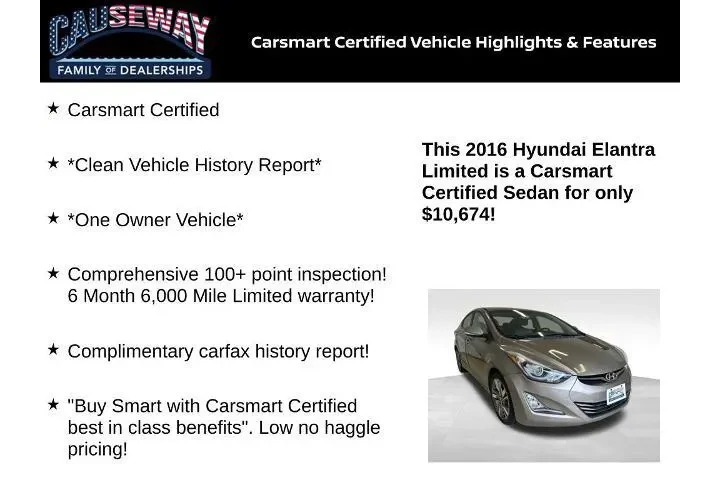 $10674 : Hyundai ELANTRA 2016 Limited image 2