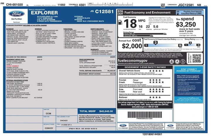 $16910 : Ford Explorer 2018 AWD XLT 4 image 7